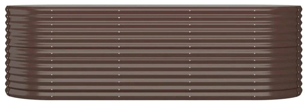 vidaXL Ζαρντινιέρα Καφέ 224x80x68 εκ. Γαλβανισμένος χάλυβας