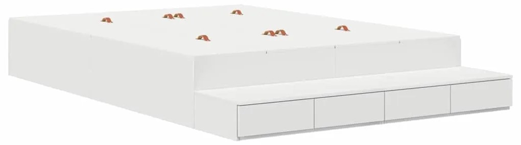 vidaXL Κρεβάτι με αποθηκευτικό χώρο Λευκό 236.5 x 140 x 31.5 εκατοστά