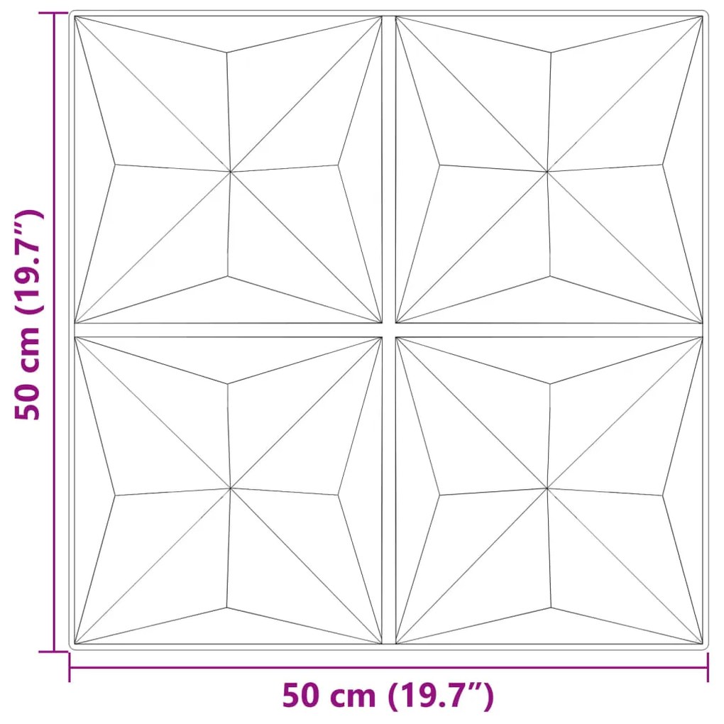 Πάνελ Τοίχου 12 τεμ. Πράσινη Origami 50 x 50 εκ. 3 μ² XPS - Πράσινο