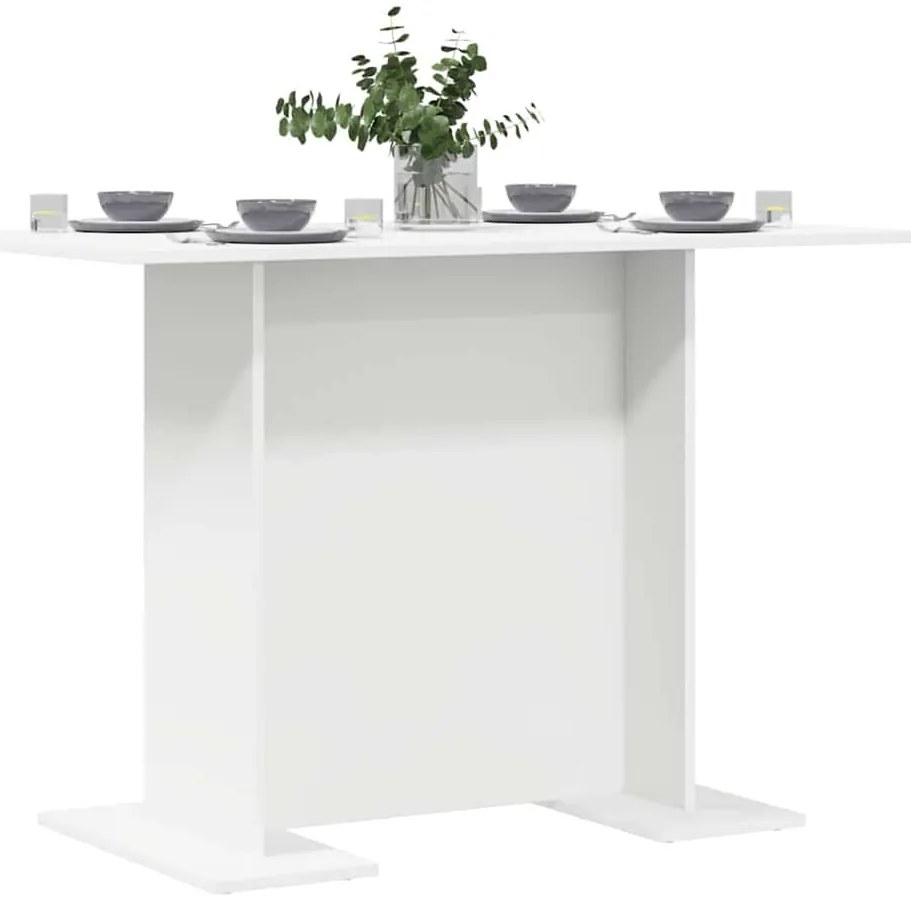 vidaXL Τραπεζαρία Λευκό 110 x 60 x 75 cm Επεξεργασμένο ξύλο