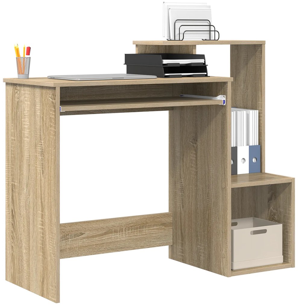 vidaXL Γραφείο Sonoma Δρυς 106 x 40 x 88.5 εκ Επεξεργασμένο ξύλο