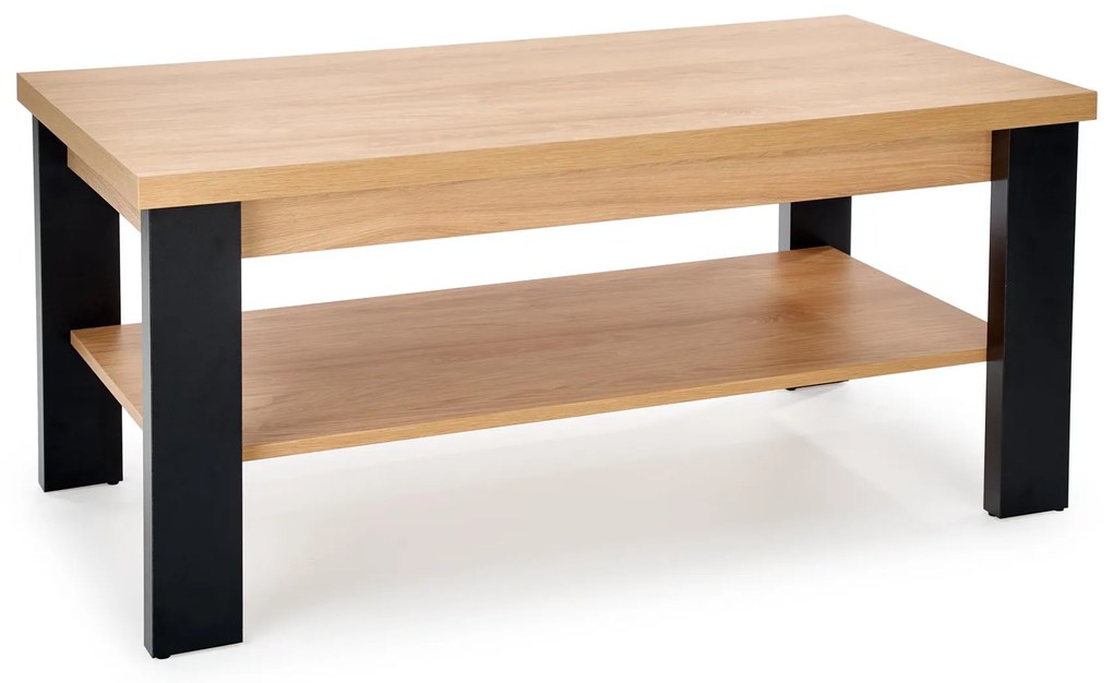 JENNA, c.table, natural hikora / black DIOMMI V-PL-JENNA-LAW-HIKORA/CZARNY