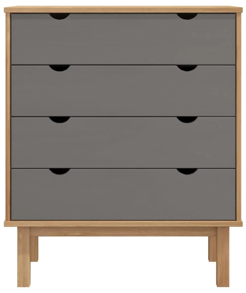 vidaXL Συρταριέρα OTTA Καφέ &amp; Γκρι 76,5x39,5x90 εκ. Μασίφ Ξύλο Πεύκου
