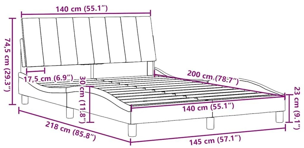 Σκελετός Κρεβατιού Χωρίς Στρώμα Καφέ 140x200 εκ.Υφασμάτινο - Καφέ