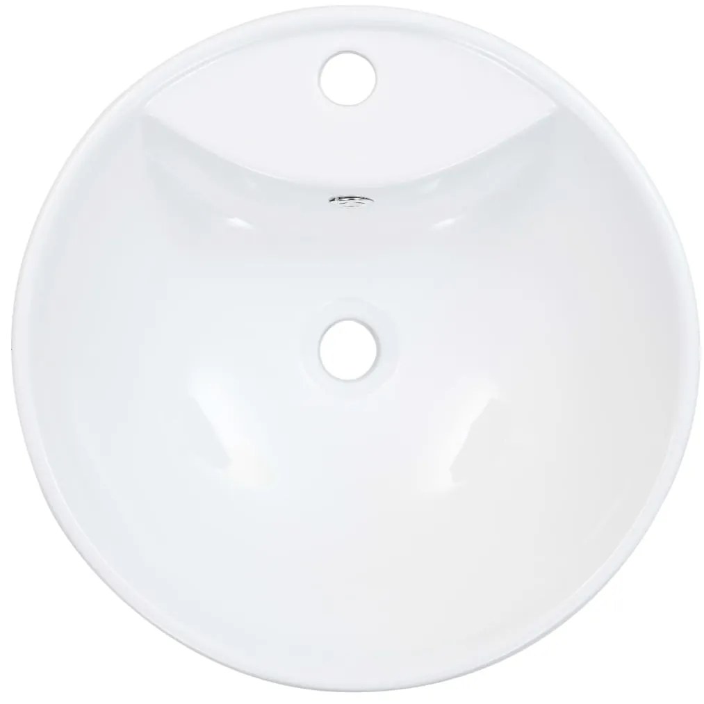 vidaXL Νιπτήρας με Οπή Υπερχείλισης Λευκός 46,5 x 18 εκ. Κεραμικός