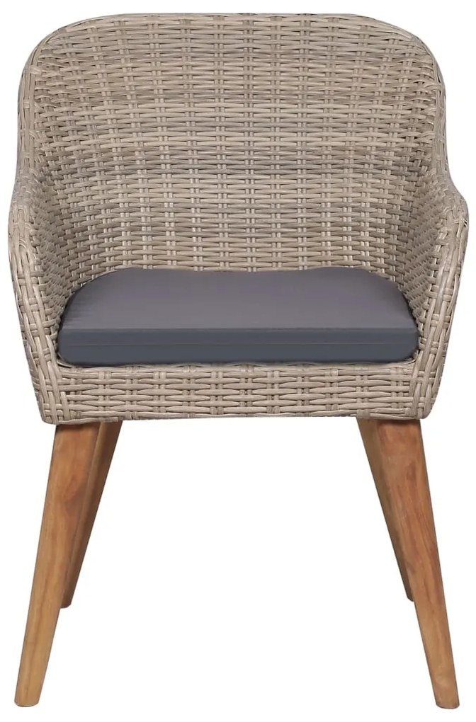 vidaXL Σετ Τραπεζαρίας Κήπου 9 τεμαχίων Καφέ από Συνθετικό Ρατάν