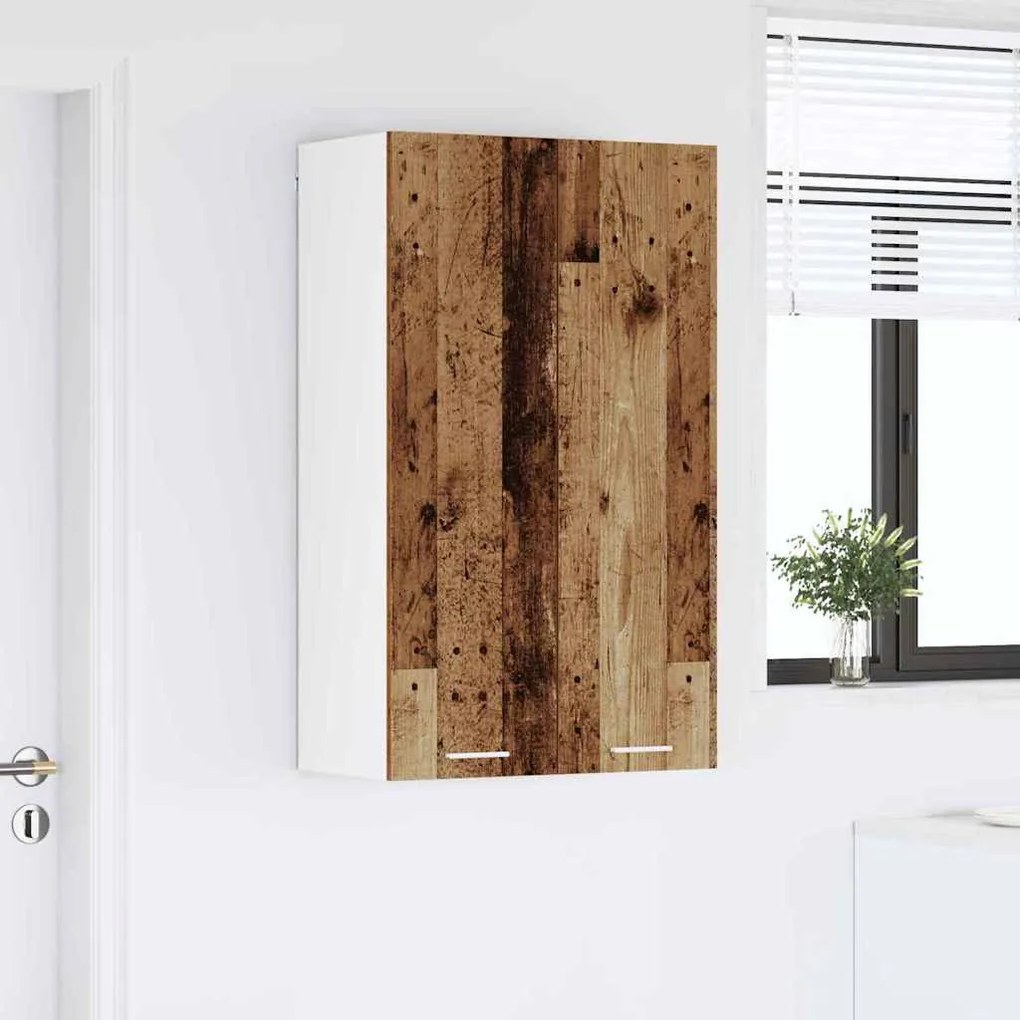 vidaXL Κρεμαστό ντουλάπι με αποθήκευση Παλιό ξύλο 60 x 31 x 100 εκ.