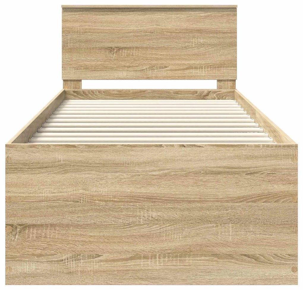 vidaXL Σκελετός Κρεβατιού Δρύς Sonoma 90 x 200 cm Επεξεργασμένο ξύλο