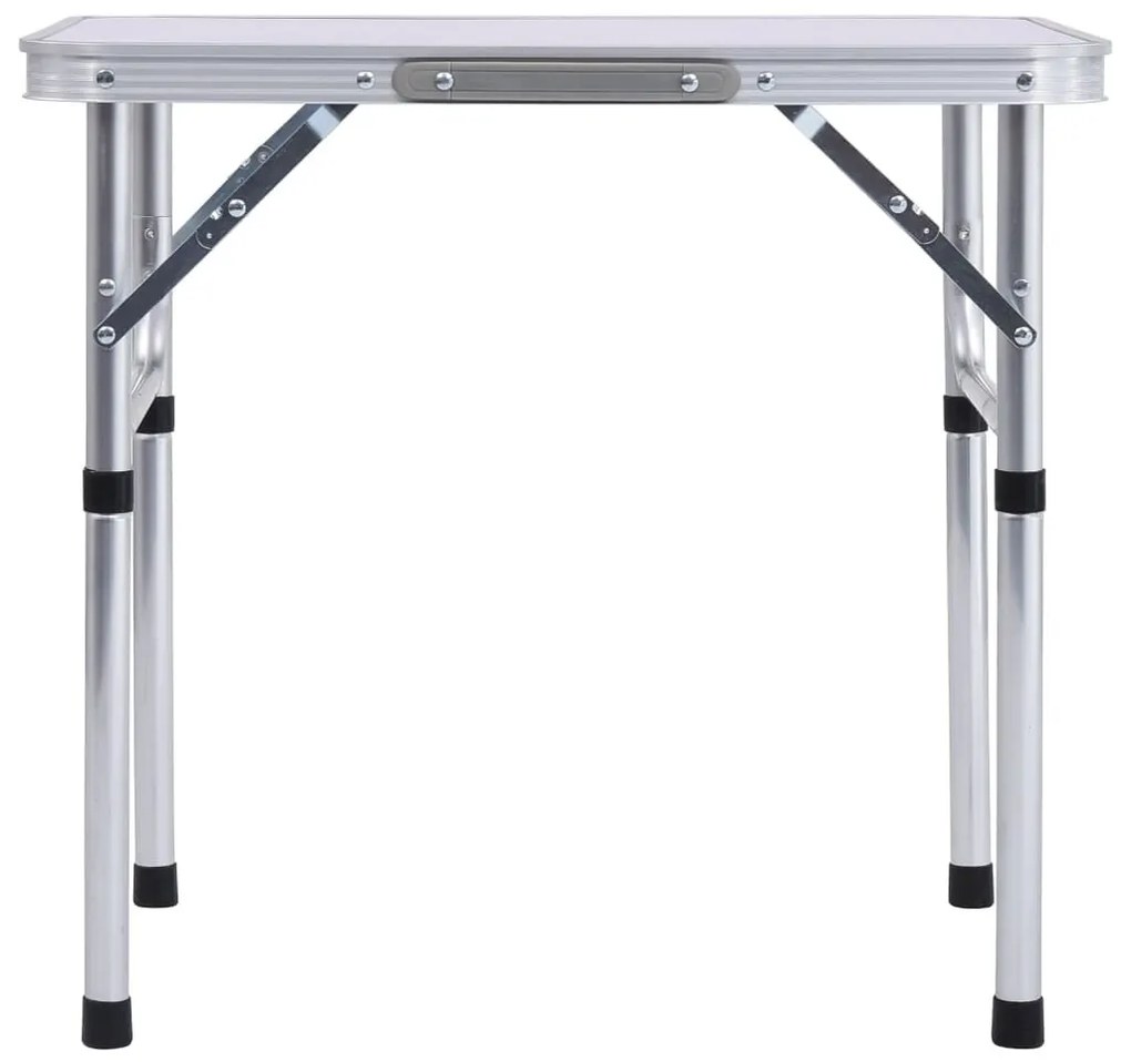 Τραπέζι Κάμπινγκ Πτυσσόμενο Λευκό 60 x 45 εκ. Αλουμινίου - Λευκό