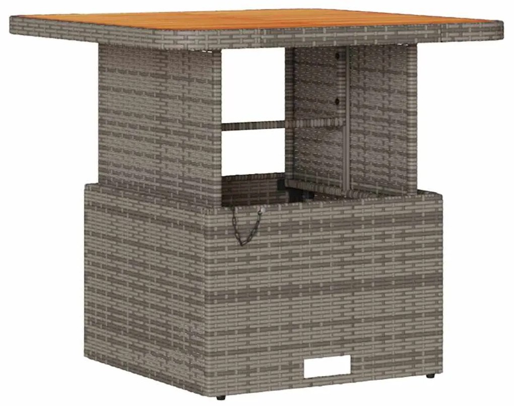 vidaXL Σέτ φαγητού για κήπο Γκρι συνθετικό ρατάν