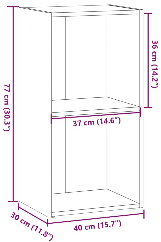 Βιβλιοθήκη Όψη Παλαιού Ξύλου 40x30x77 εκ. Επεξεργασμένο Ξύλο - Καφέ