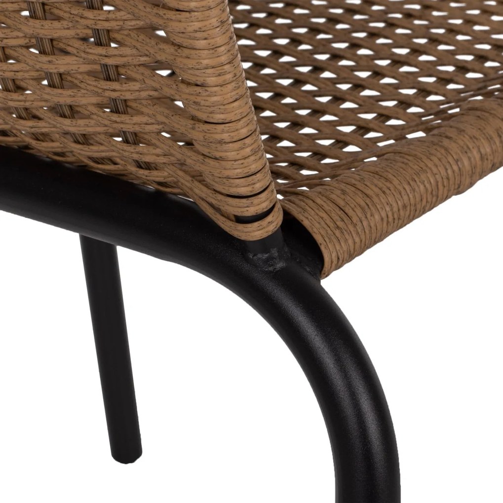 Καρέκλα - Πολυθρόνα CAMEL C5015.04 Μαύρη Μεταλλική με Wicker Φυσικό 50x55x73Y εκ. 50x55x73 εκ.