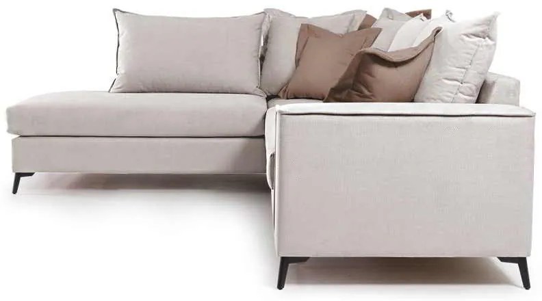 Γωνιακός καναπές δεξιά γωνία Romantic pakoworld ύφασμα cream-mocha 290x235x95εκ