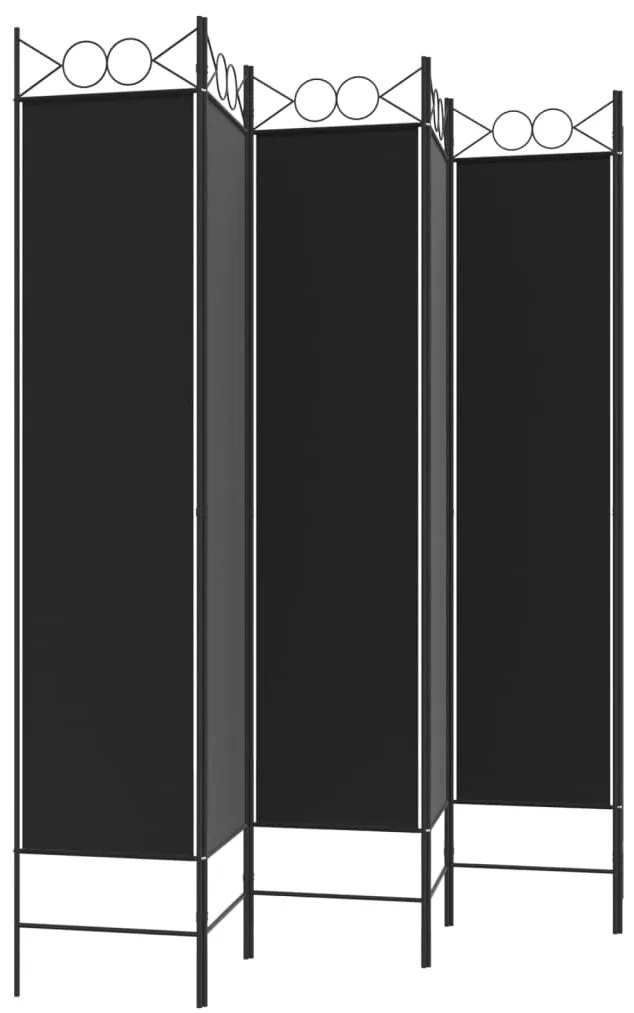 vidaXL Διαχωριστικό Δωματίου με 6 Πάνελ Μαύρο 240x200 εκ. από Ύφασμα