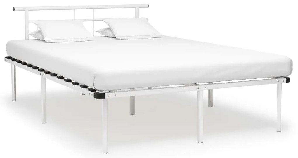 vidaXL Πλαίσιο Κρεβατιού Λευκό 140 x 200 εκ. Μεταλλικό