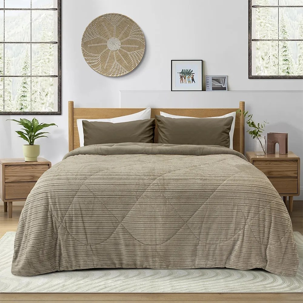 LINO ΚΟΥΒΕΡΤΟΠΑΠΛΩΜΑ STACY TAUPE 160X220