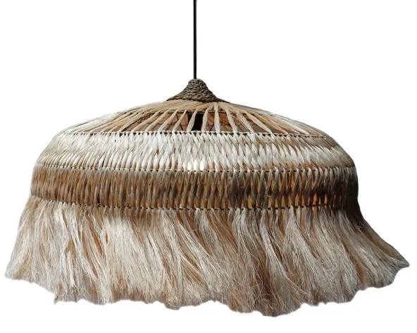 Ceiling lamp Leonire Inart abaca in natural color D110x48cm 110x110x198 εκ.