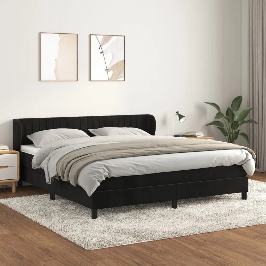 ΚΡΕΒΑΤΙ BOXSPRING ΜΕ ΣΤΡΩΜΑ ΜΑΥΡΟ 160X200 ΕΚ. ΒΕΛΟΥΔΙΝΟ 3127621