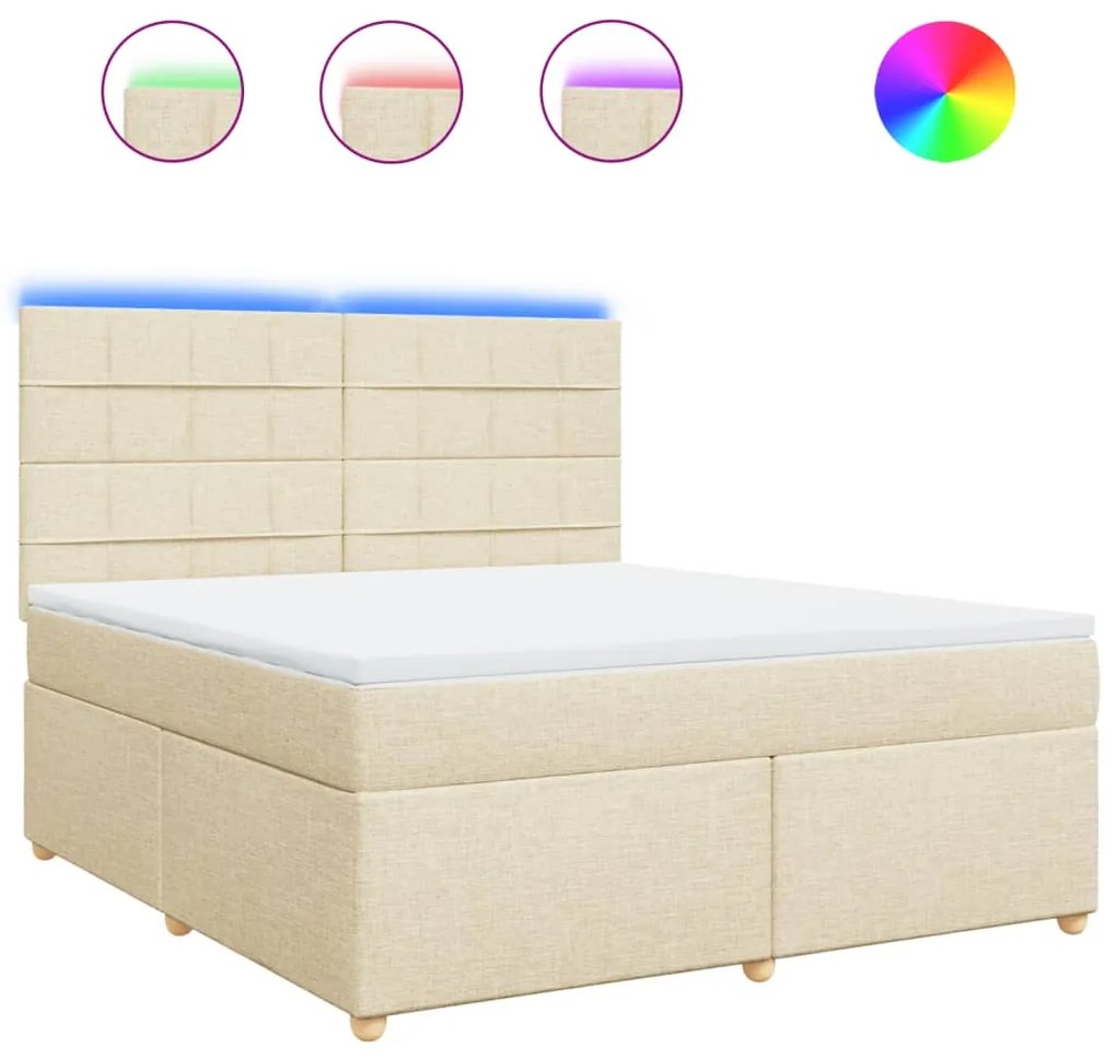 ΚΡΕΒΑΤΙ BOXSPRING ΜΕ ΣΤΡΩΜΑ ΚΡΕΜ 180X200 ΕΚ. ΥΦΑΣΜΑΤΙΝΟ 3293664