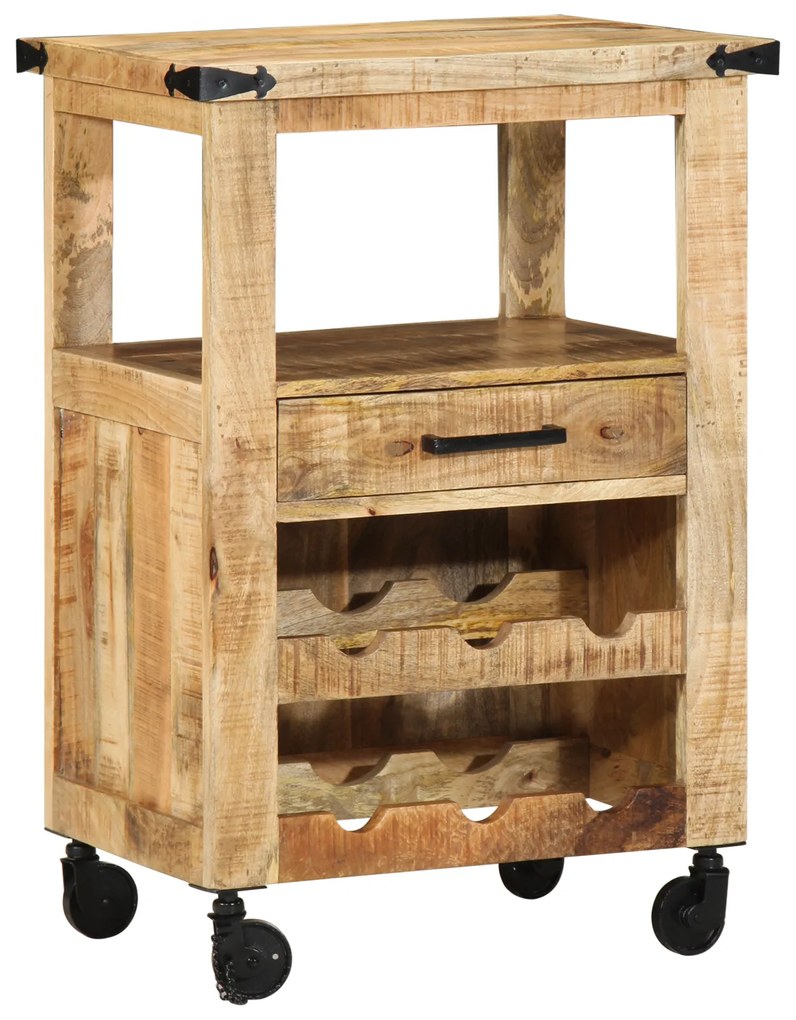 vidaXL Καρότσι Κουζίνας 55x40x80 cm Μασίφ Ρουστίκ Ξύλο Μάνγκο