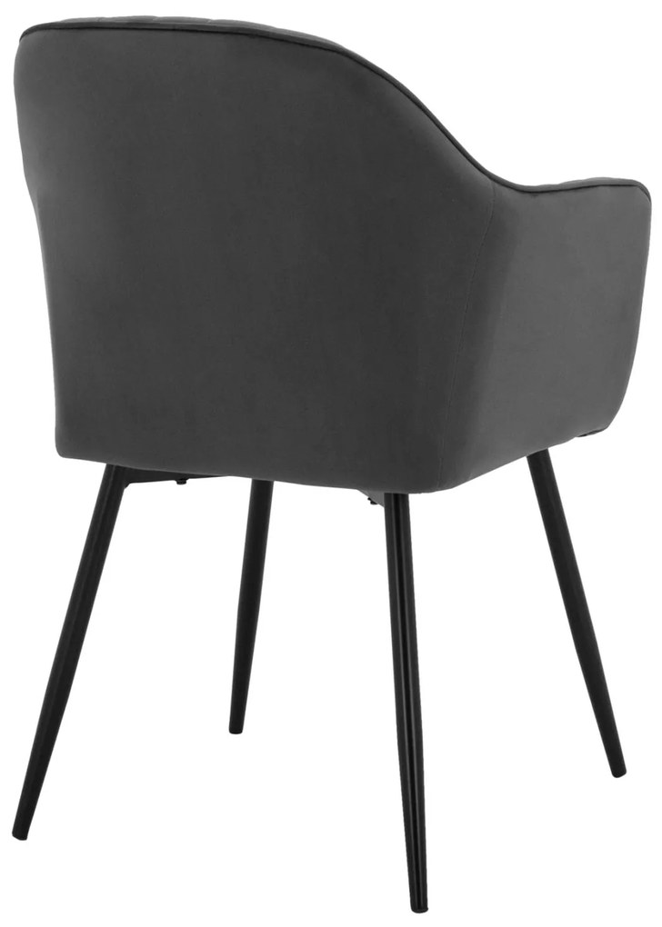 Καρέκλα SAWYER Βελούδο Γκρί 53x60x76Y εκ. 2αδα 53x60x76 εκ.