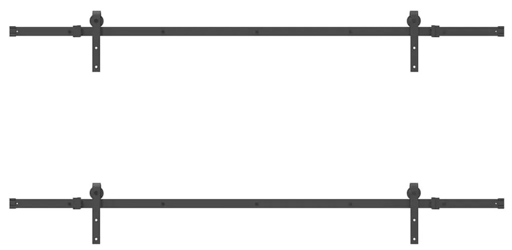 vidaXL Μηχανισμός Συρόμενης Μεσόπορτας Μαύρος 213,5 εκ. Ατσάλινος
