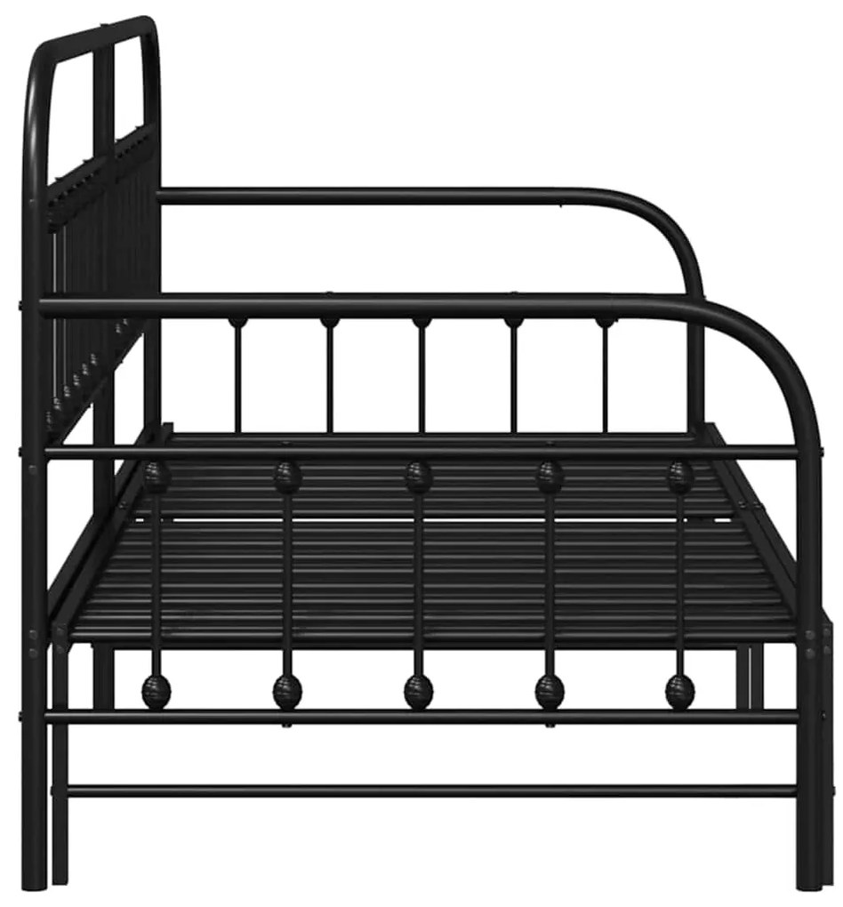 vidaXL Σκελετός κρεβατιού ημέρας Μαύρο 100 x 190 cm