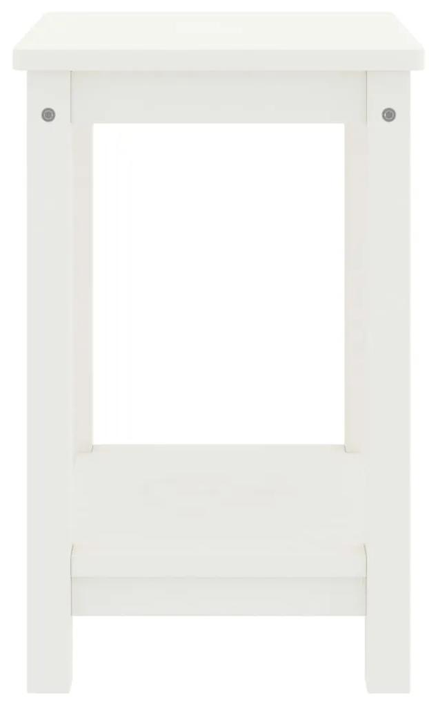 vidaXL Κομοδίνο Λευκό 35 x 30 x 47 εκ. από Μασίφ Ξύλο Πεύκου