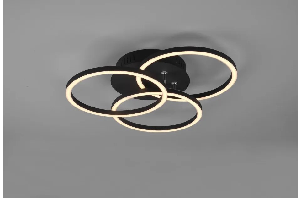 Πλαφονιέρα Φωτιστικό Οροφής LED 27W Κινητό Dimmer 2700-6000K Circle Trio Lighting-R62823132-Μαύρο R62823132