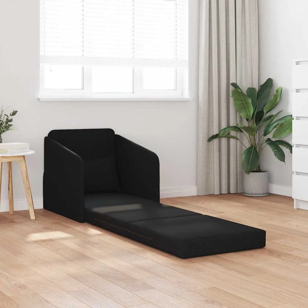 vidaXL Κρεβάτι καναπές Μαύρο 65 x 80 x 83 εκ. ύφασμα