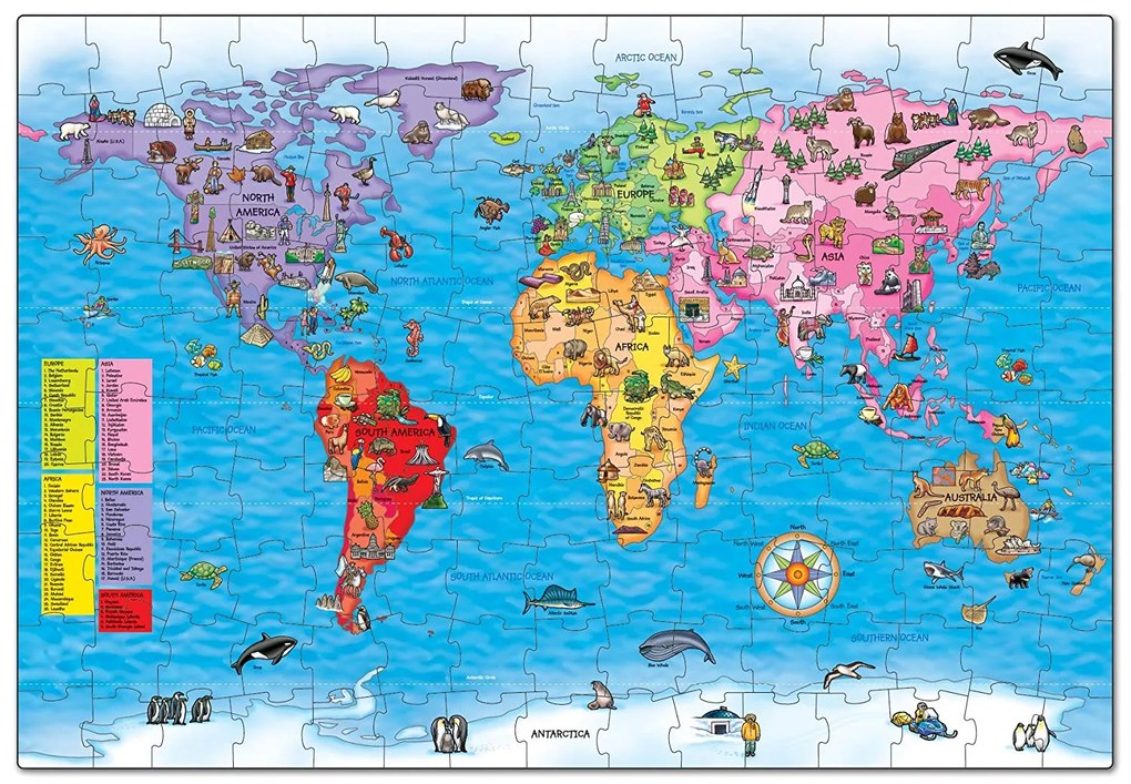 World Map Puzzle &amp; Poster Orchard Toys