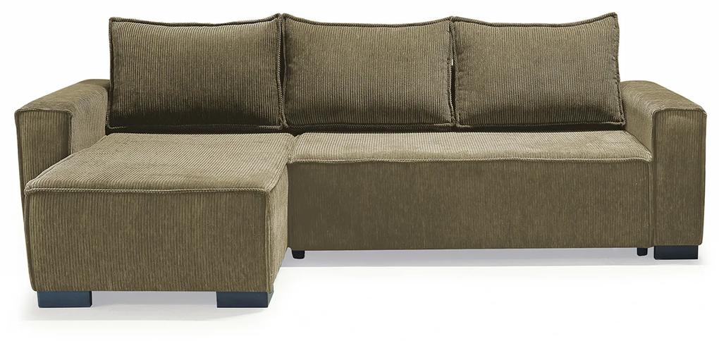 Καναπές Κρεβάτι Γωνιακός ArteLibre HARPER Αναστρέψιμος Μπεζ 271x160x94cm