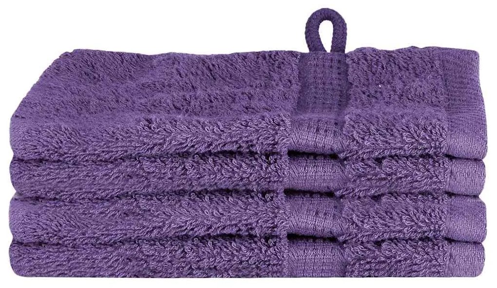 vidaXL Πετσέτες Προσώπου SOLUND 4 pcs Μοβ Βαμβάκι
