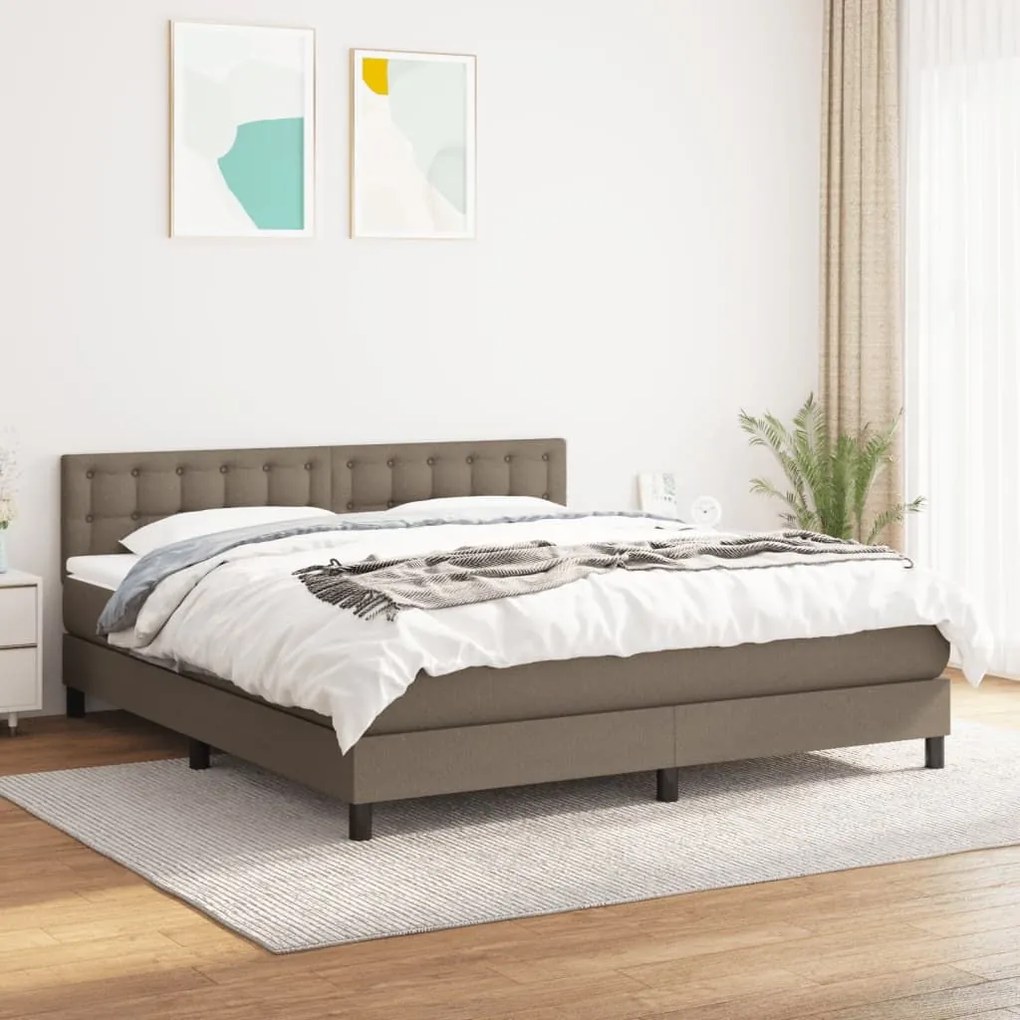 ΚΡΕΒΑΤΙ BOXSPRING ΜΕ ΣΤΡΩΜΑ TAUPE 160X200 ΕΚ. ΥΦΑΣΜΑΤΙΝΟ 3140389