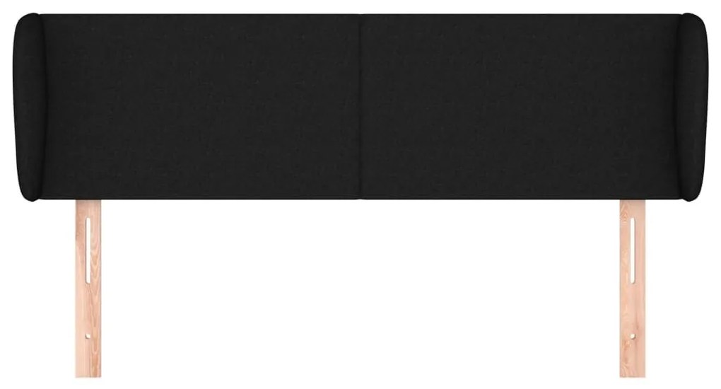 Κεφαλάρι με Πτερύγια Μαύρο 147 x 23 x 78/88 εκ. Υφασμάτινο - Μαύρο