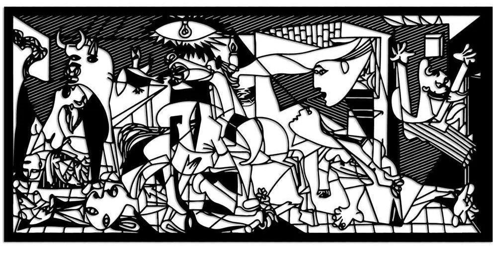 Διακοσμητικό Τοίχου Picassso 891TNL3564 85x40cm Black Wallity Μέταλλο