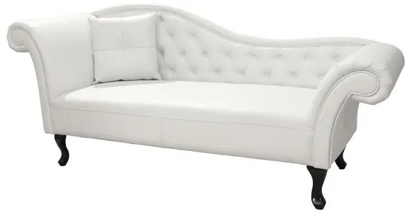 Ανακλίνδρο T.Chesterfield Niovi PU Λευκό-Μαύρα Πόδια 190x61x84Yεκ.