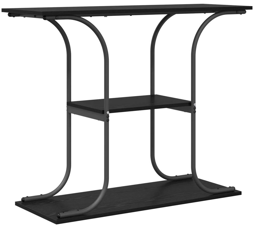 vidaXL Τραπέζι κονσόλας με ράφι Μαύρη δρυς 101 x 35 x 80.5 εκ