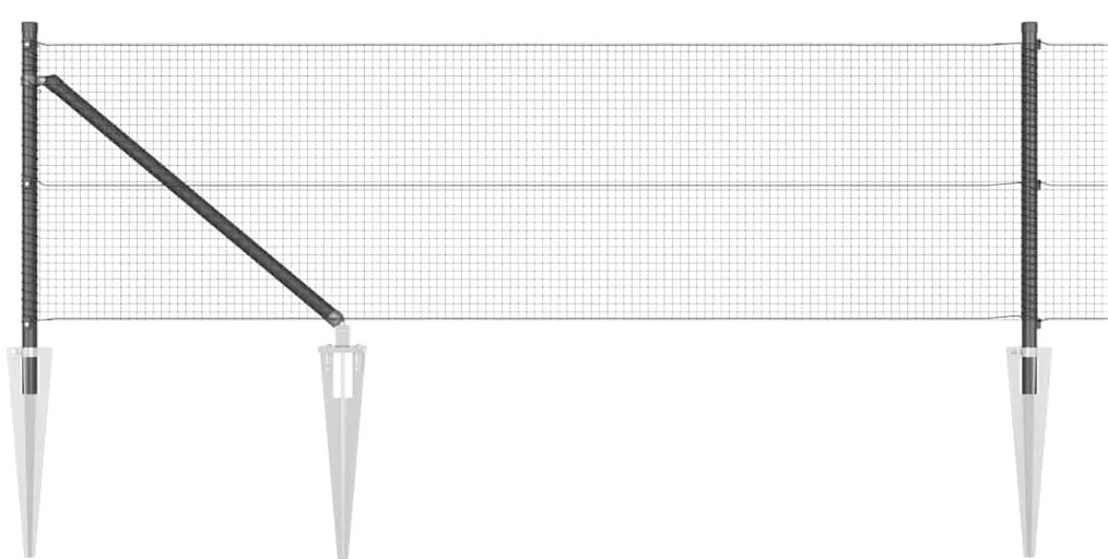 vidaXL Στύλος Περιφράξεων Γκρι 10 x 0,5 μ (16 x 16 mm πλέγμα) Ατσάλι