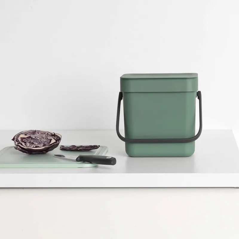 Brabantia Sort&Go κάδος χωριστής συλλογής 1003229, 3 l, Χειρολαβή, Επιτοίχιος, Σκούρο πράσινο