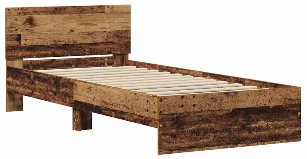 vidaXL Σκελετός Κρεβατιού Παλαιό ξύλο 90 x 200 cm Επεξεργασμένο ξύλο
