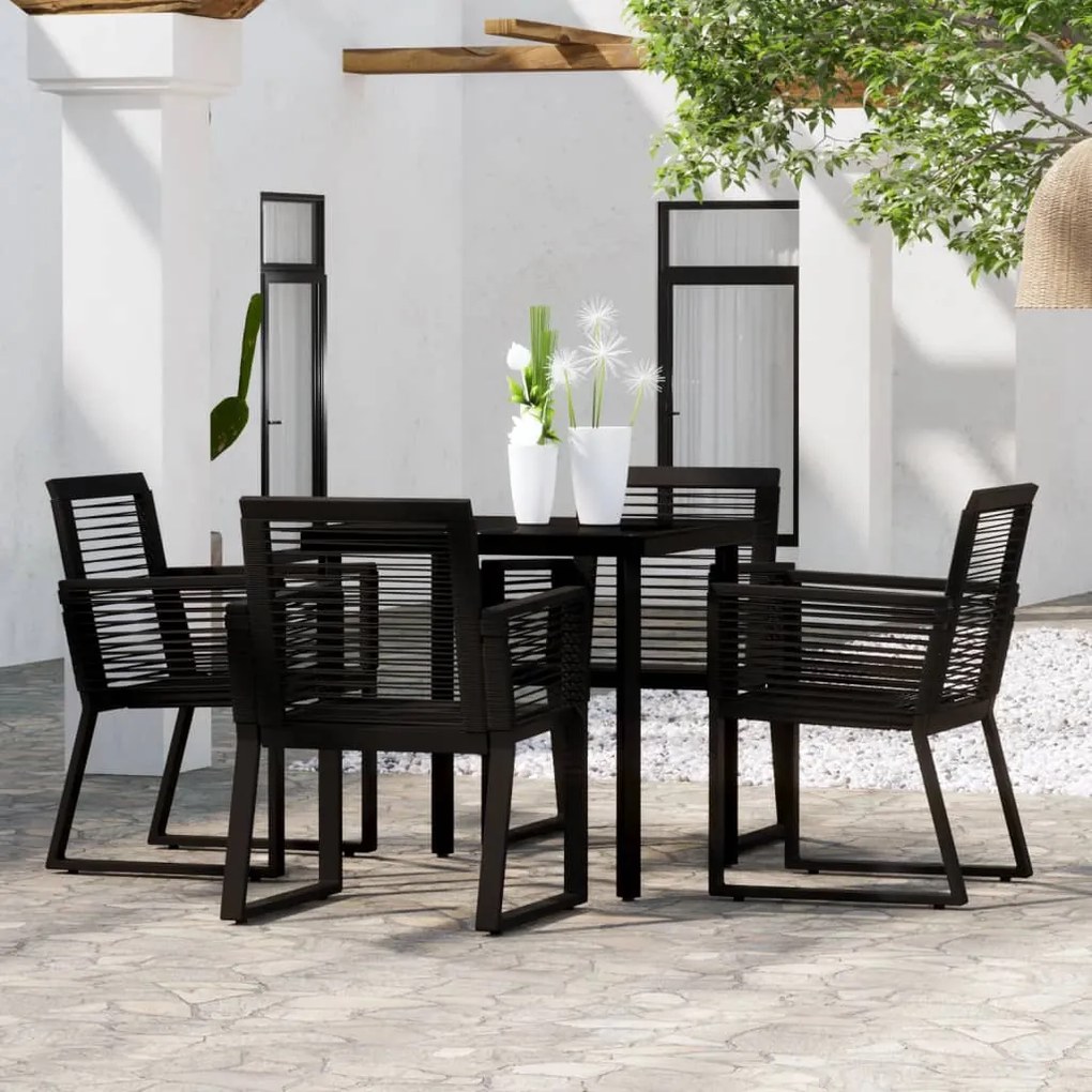 vidaXL Σετ Τραπεζαρίας Κήπου 5 Τεμαχίων Μαύρο