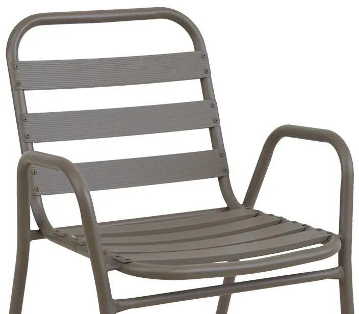 Σετ κήπου Τραπεζαρία Albero-Sussie 3τεμ μέταλλο σε σαμπανιζέ απόχρωση Φ60x70εκ 60x60x70 εκ.