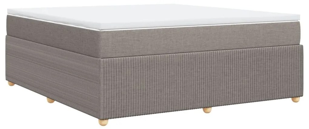 Κρεβάτι Boxspring με Στρώμα Taupe 180x200 εκ. Υφασμάτινο - Μπεζ-Γκρι