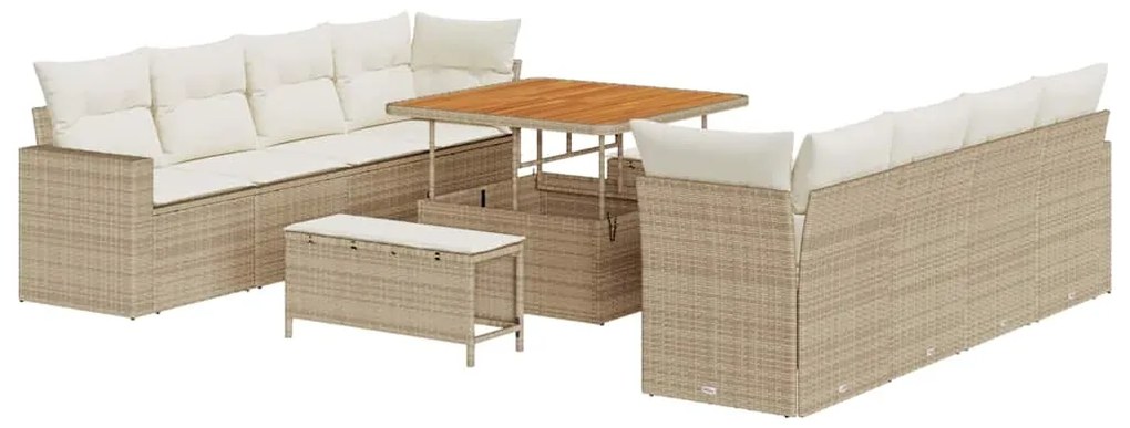 vidaXL Σετ Καναπέ Κήπου 11 pcs μπεζ και κρεμ 100 x 100 x 71 cm