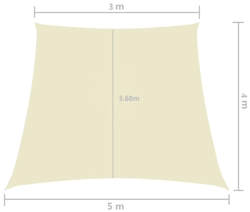 vidaXL Πανί Σκίασης Τρίγωνο Κρεμ 3/5x4 μ. από Ύφασμα Oxford