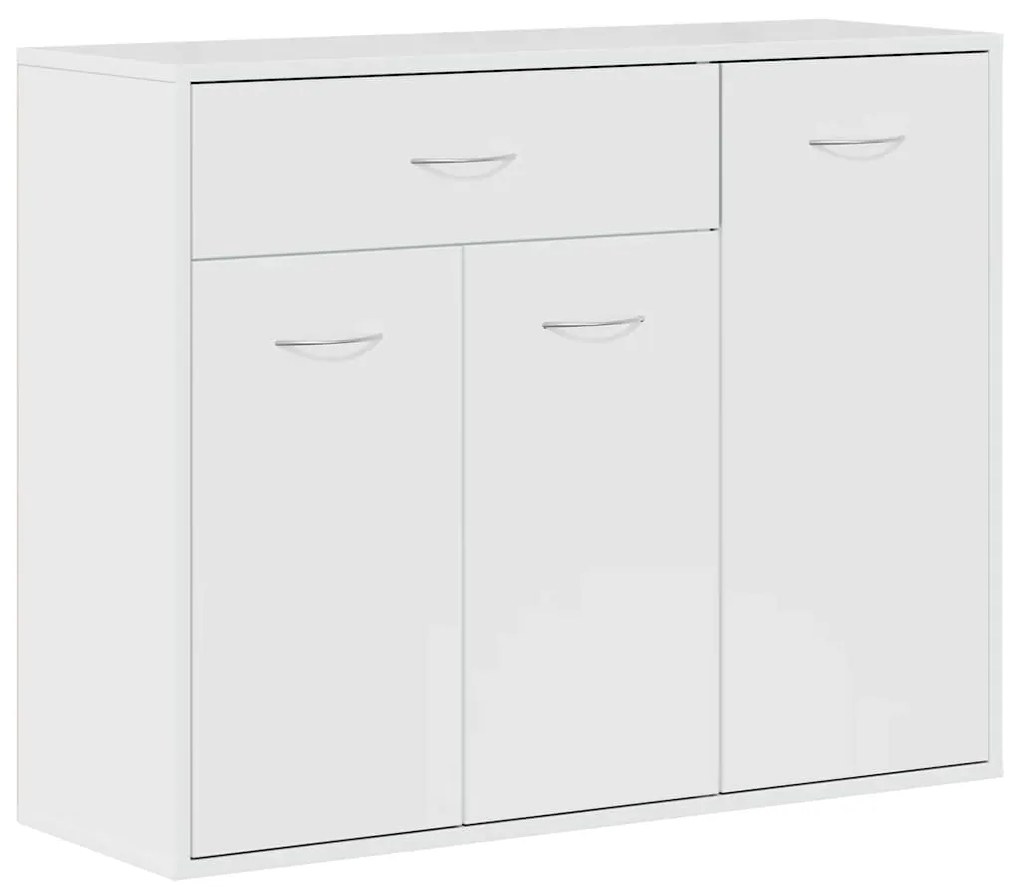 vidaXL Μπουφές Γυαλιστερό Λευκό 88 x 30 x 70 εκ. από Επεξ. Ξύλο