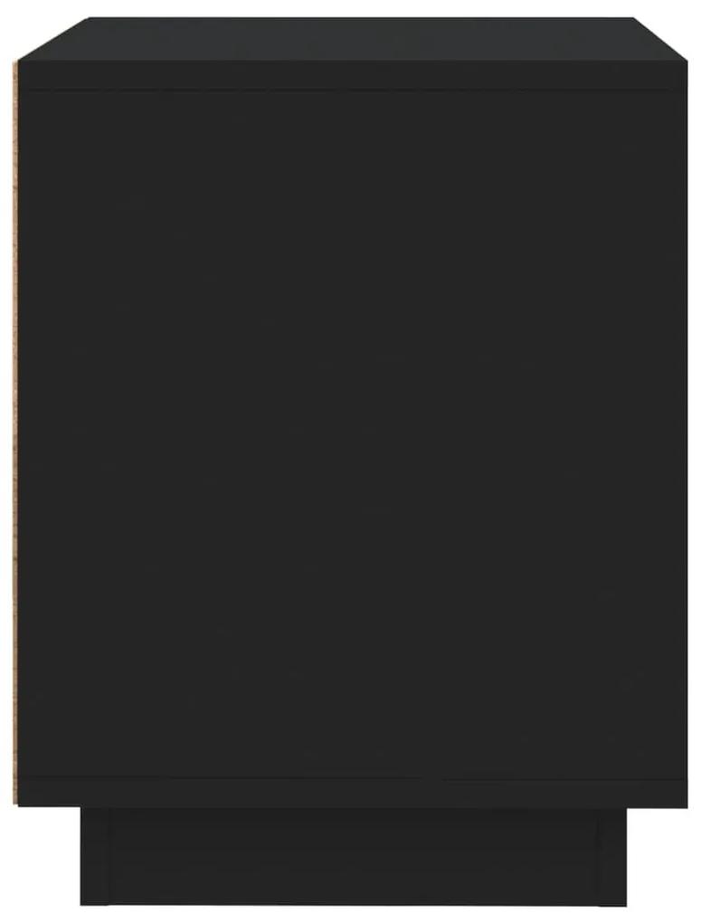 Κομοδίνα 2 τεμ. Μαύρα 44x35x45 εκ. από Επεξεργασμένο Ξύλο - Μαύρο