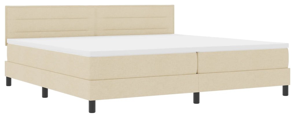 vidaXL Κρεβάτι με Στρώμα Cream 200x200 εκ. Ύφασμα