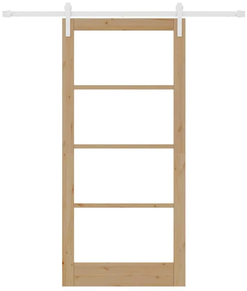 vidaXL Συρόμενη Πόρτα ORKDAL Καφέ 93 x 202 cm Μασίφ ξύλο πεύκου